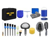 PLUSHA Car Cleaning Kit 21Pcs with 11L Foldable Bucket - Complete Car Wash Kit for Interior & Exterior - Car Detailing Kit with 6 Brushes - Car Cleaning Tools & Car Care Gift Set for Men & Women