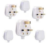 PLUSHA UK 3 Pin Plug, Fused Plug, Rewireable 3 Pin Plug UK with Cord Grip Heavy Duty 13 Amp White Electrical Main Plugs for Home, Office, Appliances Pack of 3