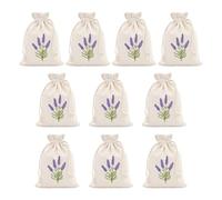 PLUSHCEWT 10 Pack Lavender Bags - Drawstring Lavender Sachets for Spices,Dried Flowers, and Herbs,Reusable Cotton-Linen Empty Lavenders Bags Storage Bag(10 x 15 cm)