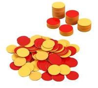 PLUSHCEWT 100 Pcs Plastic Counting Math Counters Chips Bingos,Two-Color Learning Resources Counting Tokens,Counting Chips for Kids Learning,Classroom Math Games Countings Toys (Red & Yellow)
