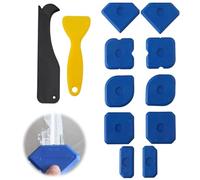 PLUSHCEWT 12 Pcs Silicone Sealant Finishing Tool Set,Silicone Smoothing Profiling Applicator Scraper Caulking Tool Kit for Bathroom,Kitchen,Windows,Tiles & Floor Sealing,Professional and DIY Projects