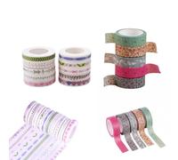 PLUSHCEWT 15 Rolls Floral Washi Tape Sets, 8M x 1.5cm & 10M x 0.8cm Decorative Tape, Repositionable Pastel Pattern Tape for Journaling, Scrapbooking, Gift Wrapping, DIY Crafts, Journaling Supplies