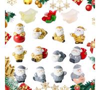 PLUSHCEWT 15pcs Christmas Micro Landscape Decoration Resin Santa Claus Ornament Mini Santa Claus Figurines Winter Xmas Ornament Kits Fairy Garden Accessories for DIY Crafts Dollhouse Desktop Decor