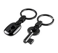 PLUSHCEWT 2-Pack Bronze Couple Keyrings,Creative Fashion Keychains with Braided Ropes,Copper Gifts for for Valentine's Day,Anniversaries, Weddings - Durable and Stylish Gift for Couples (Black)