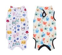 PLUSHCEWT 2 Pack Cat Recovery Suit After Surgery, Cat Surgery Recovery Suit with Touch Fastener, Anti-Licking Onesie for Female Cats, Kitten Spay/Neuter Wound Protection, Alternative to Cone (L)