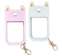 PLUSHCEWT 2-Pack Hand Sanitizer Spray Bottle Silicone Case with Keychain, for 30ml/1oz Hand Sanitiser Mini, Portable Hand Sanitiser with Clip for Travel (Pink & White)