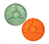 PLUSHCEWT 2 Pack Silicone Slow Feeder Dog Bowl, 21cm Large Diameter Cat Slow Feeder Bowl with Suction Cup, Non-Slip Puzzle Feeder for Puppy & Cat, Easy Clean Anti-Choke Food Bowls