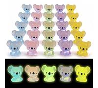 PLUSHCEWT 30Pcs Glow in The Dark Mini Koalas, 5 Mixed Colours Luminous Tiny Resin Animals Figures, Magical Animal Gifts for Dollhouse, Terrarium Decor, DIY Crafts, Fairy Garden, Plant Accents