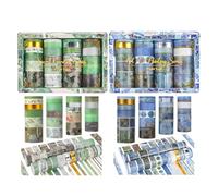 PLUSHCEWT 48 Rolls Vintage Washi Tape Set, 2 Pack with 5 Sizes (5mm-30mm), Acid-Free Repositionable Decorative Tape for Journaling, Scrapbooking, DIY Crafts, Gift Wrapping, Scrapbook Supplies (A2)