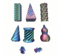 PLUSHCEWT 6 Pack 3D Printed Fidget Toy Set, Impossible Spiral Cone Sensory Toys for Stress Relief & Focus, Mini Desktop Decoration for Home Office, Fun Anxiety Relief Gift (colorful 1)