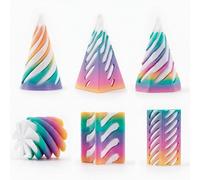 PLUSHCEWT 6 Pcs 3D Printed Fidgets,3D Printed Pyramid Spiral Cone Rainbow Fidget Set,Impossible Cone Fidge for Focus,Stress Relief for Anxiety & Desktop Decoration Suitablel for Hands-On Engagement