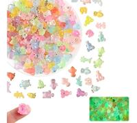 PLUSHCEWT 60 Pcs Glow in The Dark Mini Resin Animals, Random Mixed Mini Animal Figures for Fairy Garden, Dollhouse, Aquarium Decor, Micro Landscape, Party Bag Fillers, Luminous Tiny Animals