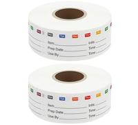 PLUSHCEWT 600 Pcs Food Labels,1x3 Inch Freezer Labels Stickers,Removable Label,Easy Peel Off Label for Kitchen,Food Storage & Inventory Management (2 Rolls,300-Labels per Roll)