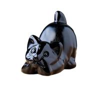 PLUSHCEWT Black Obsidian Crystal Cat Ornaments - Good Luck Gifts Black Cats Themed Crystal Presents for Women,Cat Gifts for Cats Lovers Office Desk Home Decor