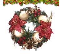 PLUSHCEWT Christmas Handcrafted Candle Holder Four Tealight Xmas Candle Wreath for Indoor Ornaments Table decorative Centrepiece Dinner Set Kitchen Light Plastic Decorations(23 x23 x 9cm)