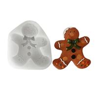 PLUSHCEWT Christmas Silicone Mould Gingerbread Man Silicone Mould for Christmas Cake Decoration Cookie Baking Chocolate Mold DIY Making Candles Soap