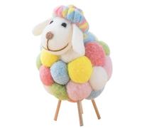 PLUSHCEWT Handmade Wool Felt Sheep Ornament, Cute Colorful Felted Sheep Home Décor Soft and Quirky Decorative Lamb Figurine for Living Room, Office, Christmas, New Year Decorations New Home Gift (B)