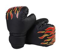 PLUSHCEWT Kids Boxing Gloves Training Sparring Gloves PU Tiger Pattern Boxing Gloves for Punch Bag Kickboxing Combat in the Age Group 3-12 Years (Black)