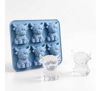 PLUSHCEWT Mini Highland Cow Ice Cube Mold,Cute 3D Highland Cow Silicone Ice Cube Tray,Silicone Animal ICES Cubes Mold Trays for Drinks Whiskey,Cocktails,Coffee,Chocolate,Candy,Jelly & DIY Treats