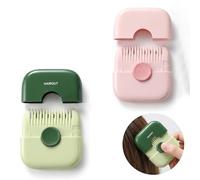 PLUSHCEWT Pack of 2 Split End Remover Comb 6.5 x 7.5 cm ABS Stainless Steel | Double-sided, adjustable blade, removable, for home and travel, pony cutting and thinning, adult family