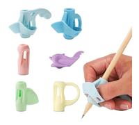 PLUSHCEWT Pack of 6 Writing Aid for Children, Ergonomic Pen Holder Made of Soft Silicone for Pen Holding, Correction, Learning Aid, Grip for Right, Left-Handed Users, for Pencils, Colouring Pencils
