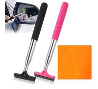 PLUSHCEWT Retractable Auto Rearview Mirror Wiper,3 Pcs Cars Mirror Wiper Set,Car Essentials Accessories for women,Car Window Squeegee for Auto Side Mirrors, Windshields,Windows & Glass Surfaces