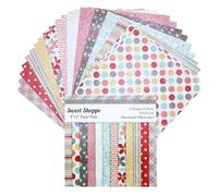 PLUSHCEWT Scrapbook Paper,24 Sheets 6x6 Inch Polka Dot Patterned Decoupage Paper for Scrapbooking,Journaling,Card Making - Vintage Style Scrapbook Supplies for DIY Crafts,12 Designs/160gsm