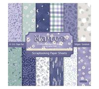 PLUSHCEWT Vintage Botany Pattern Scrapbook Paper Pack, 24 Sheets 6x6 Inches, Cardstock for Origami, Scrapbooking, Decoupage, Card Making, Craft Paper Sheets for Journaling & DIY Projects (Purple)