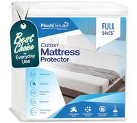 PlushDeluxe Mattress Protector, Waterproof & Hypoallergenic Mattress Cover, Breathable & Without Vinyl Soft Cotton Terry Surface, Full