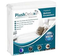 PlushDeluxe Zippered Mattress Encasement, Waterproof, Bed Bug & Dust Mite Proof 6-Sided Protector Cover, (Fits 9-12 Inches H) Full