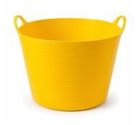 Plushé Haven 42L Flexi Tub Bucket - Heavy Duty Flexible Plastic Storage Tub with Strong Carry Handles - Multi-Purpose Large Washing Basket for Laundry, Garden, Toys & Home Storage - Yellow