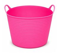 Plushé Haven 42L Flexi Tub Pink - Large Flexible Storage Basket with Handles, Heavy Duty Plastic Laundry Basket for Toys, Laundry, Cleaning, Garden & Home Storage