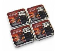 Plushé Haven Instant Disposable BBQ - Pack of 4 | Portable Charcoal Grill | Ready to Use Barbecue for Camping, Picnics, Festivals & Outdoor Cooking