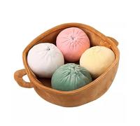 PLUSHIVE A Basket Of Steamed Buns Stuffed Plush Toy Dumpling Plush Pillow Dumpling Doll,Funny Food Dim Sum Hugging Toy Xmas Birthday Party Gift For Kids Adults(26 inch)