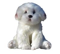 PLUSHIVE Simulation Bear Dog Plush Toy Pure White Plush Dog Doll 9.84 Inch Plush Animal Christmas Children Birthday Gift Home Decoration
