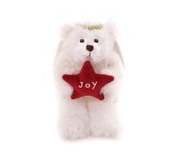 Plushland Angel Bears with White Wings and Halo,Hold Star with Hope Peace Joy, Soft Stuffed Animal Plush Toy Gift for Christmas 6 Inches (Cream)