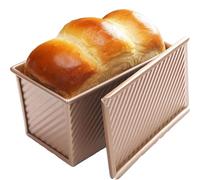 PlushPlumage Loaf Tin with Lid,Non Stick Bread Tins for Baking,Carbon Steel Bread Pan,Loaf Pan with Slide Cover,Non Stick Bakeware for Toast Bread Pan Bread Tins