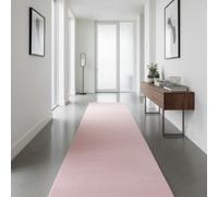 Plushtale, Soft Fluffy Plain Hallway Runner Rug, Baby Pink, 60x200cm