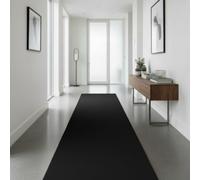 Plushtale, Soft Fluffy Plain Hallway Runner Rug, Black, 60x200cm