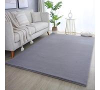 Plushtale, Soft Fluffy Plain Living Room Area Rug, Anthracite, 60x100cm