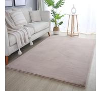 Plushtale, Soft Fluffy Plain Living Room Area Rug, Beige, 80x120cm