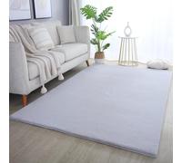Plushtale, Soft Fluffy Plain Living Room Area Rug, Grey, 80x120cm