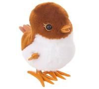 Plushy Wind Up Flip Puppy Chicken Bird Robot Dog Spring Powered Classic Collectible Toy for Boys Birthday Present (Coffee, 9.5cmX8.5cmX6.5cm)