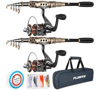PLUSINNO Fishing Rod and Reel Combos Carbon Fiber Telescopic Fishing Pole with Reel Combo Sea Saltwater Freshwater Kit Fishing Rod Kit
