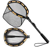 PLUSINNO Floating Fishing Net for Steelhead, Salmon, Fly, Kayak, Bass, Trout Fishing, Catfish, Rubber Coated Landing Net for Easy Catch & Release, Compact & Foldable for Easy Transportation & Storage