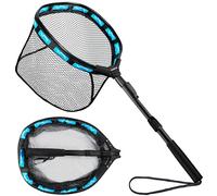PLUSINNO Floating Fishing Net, Rubber Coated Fish net for Easy Catch and Release, Fishing Nets Freshwater for Bass, Trout, Walleye, Kayak, Folding Landing Net for Easy to Carry and Storage