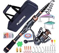PLUSINNO Warrior Toray Bronze 24 Ton Carbon Matrix Telescopic Fishing Rod and Reel Combo - Armored Bearings 12+1 - Steel BB Swivel Reel