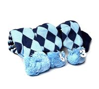 PLUSKER Golf Head Covers 3PCS Set Navy Blue - Double Strength Knit Long Neck Pom Pom Design for Driver #3#5 Fairway Woods
