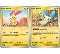 Plusle & Minun Card Lot - Paradox Rift - Rare - Pokemon 2 Card Lot - 060/182 & 061/182