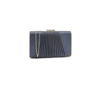 Pluspup Glitter Clutch Bag with Pleated Design and Chain Strap - Blue